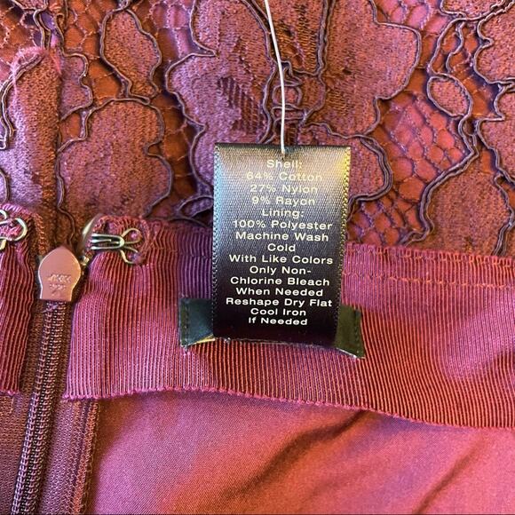 NEW Ann Taylor Factory Floral Lace Overlay Pencil Skirt Merlot 14 - Picture 12 of 14